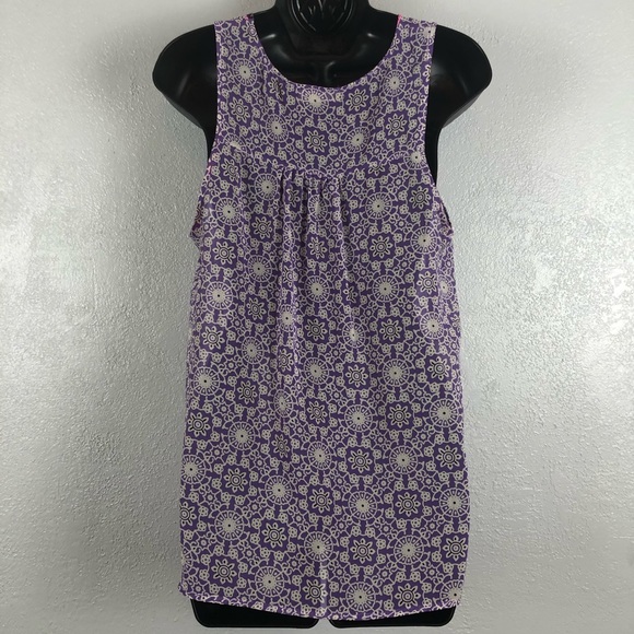 EVERLY shirt blouse semi sheer geometric boho Sz M - Picture 5 of 8